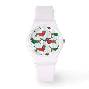 Chiens de Dachshund colorés Design Sport Montre bl