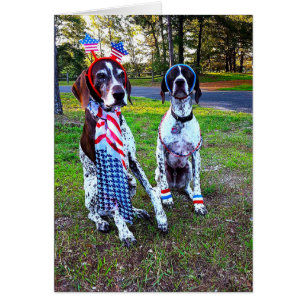 Chiens de fête de fête patriotique et carte Firewo