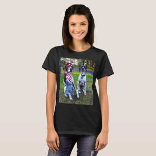 Chiens de la fête patriotique T-shirt féminin