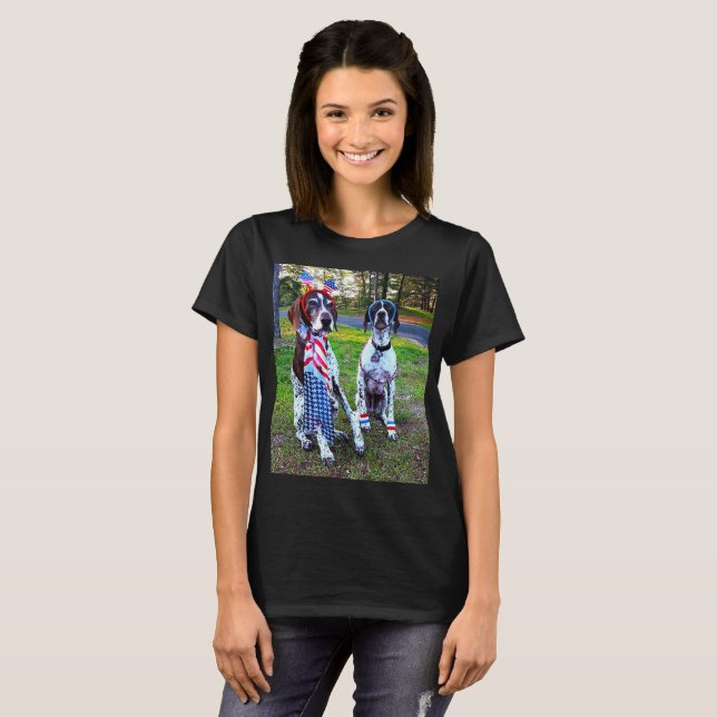 Chiens de la fête patriotique T-shirt féminin (Devant entier)
