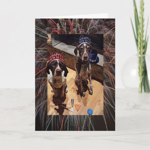 Chiens de la nouvelle année et carte de voeux Fire