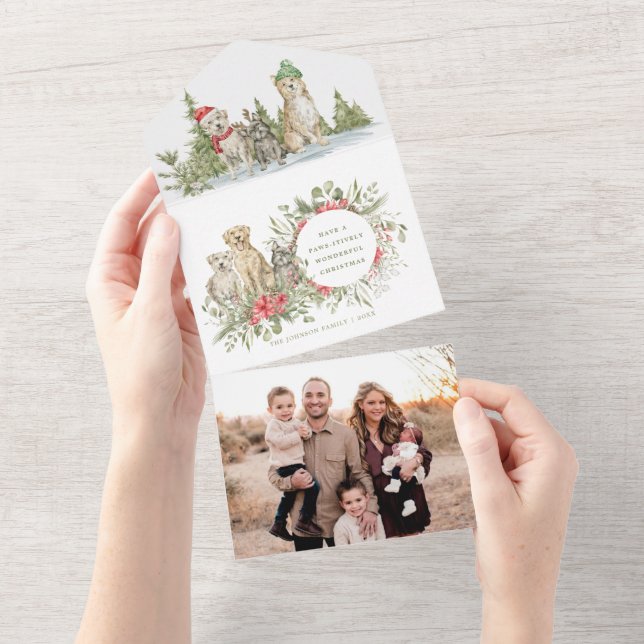 Chiens de Noël | Carte de Noël photo (Déchirure)