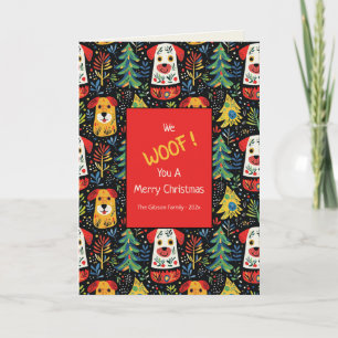 Chiens de Noël Carte de vacances pliée