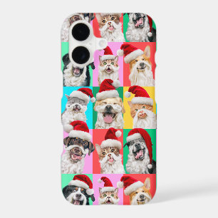 Chiens et chats avec la barbe du Père Noël