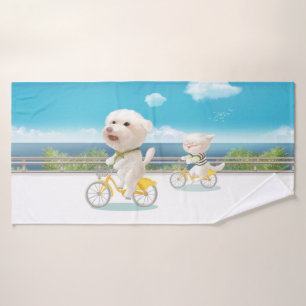 Chiens et chats Vélo en mer
