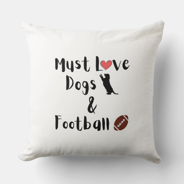 Chiens et football Lancer oreiller (Recto)