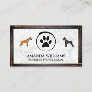 Chiens et paw   Marbre   Carte de visite frontalie