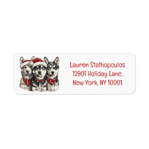 Chiens Husky de Noël