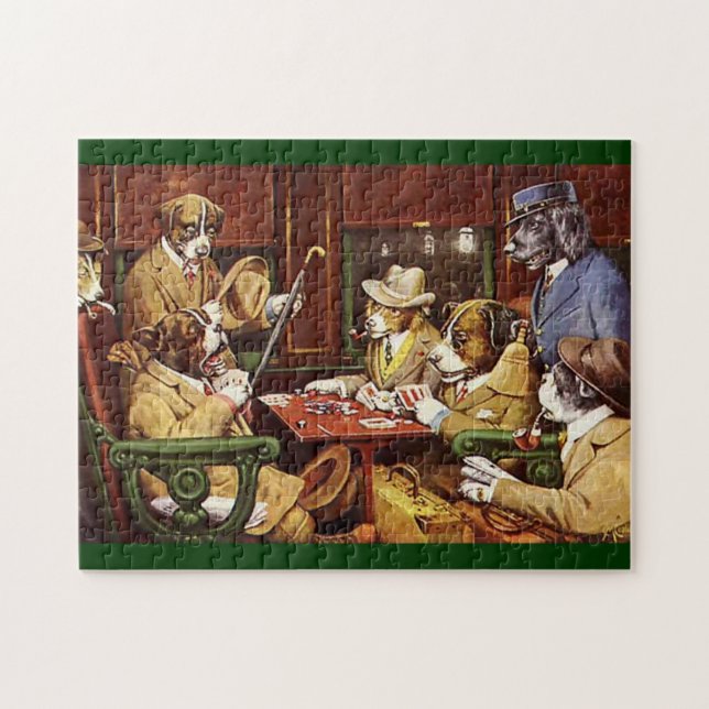 Chiens Jouer aux cartes puzzle (Horizontal)