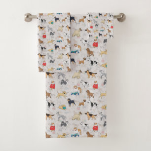 Chiens mignons Design Motif Blanc