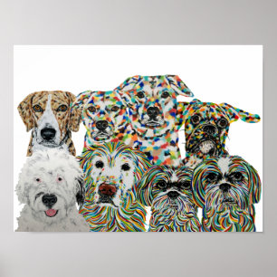 Chiens mignons Imprimer, Poster de valeur Papier (