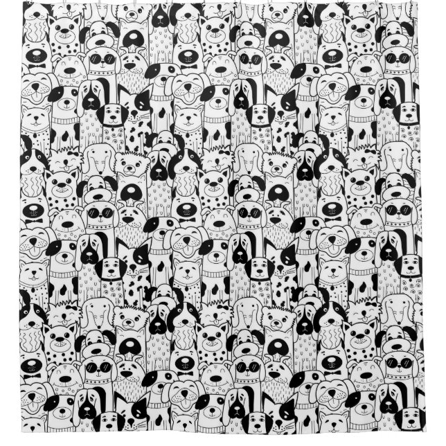 Chiens Motif rideau de douche (Devant)
