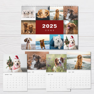 Chiens Photo Collage Calendrier moderne 2025
