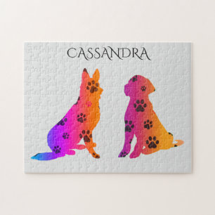 Chiens puzzle personnalisé pour les enfants.