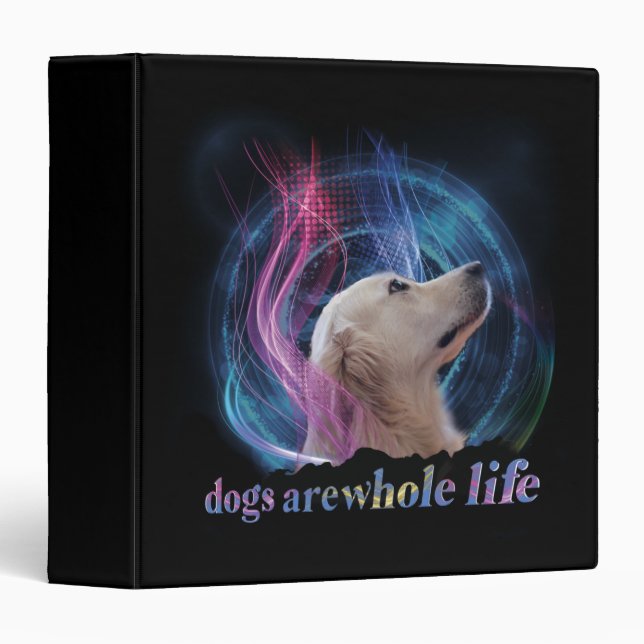 Chiens Toute La Vie Coloré 3 Cercles Classeur (Devant/Côté)