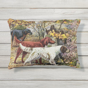Chiens vintages Setter Trio Coussin extérieur Acce