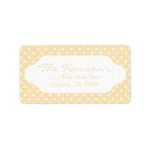chiffon citron jaune pois étiquette de adresse