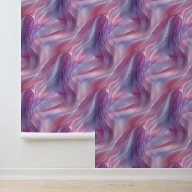 Chiffon Effect Shimmer Rose European Aesthetic Wallpaper (Application)