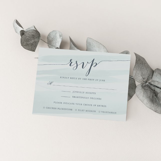 Chiffon RSVP Card with Meal Choice | Sea (Creator Uploaded)