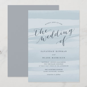 Chiffon Watercolor Wedding Invitation Sky