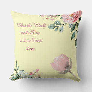 Chiffon Yellow What the World Needs Now Pillow