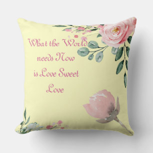 Chiffon Yellow What the World Needs Now Pillow