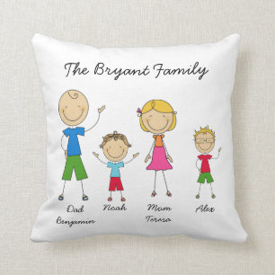 Chiffre customisé coussin de bâton de la famille