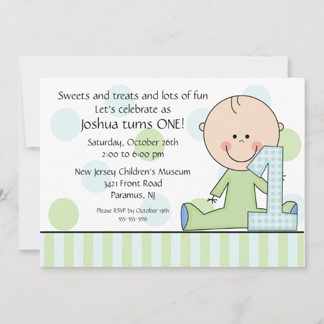 Chiffre ?ère invitation de bâton d'anniversaire de (Devant)