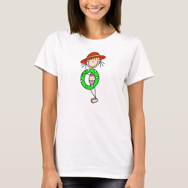 Chiffre fille de bâton avec le T-shirt de tube de (Devant)