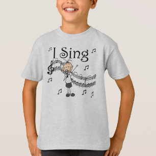 Chiffre fille de bâton je chante le T-shirts et