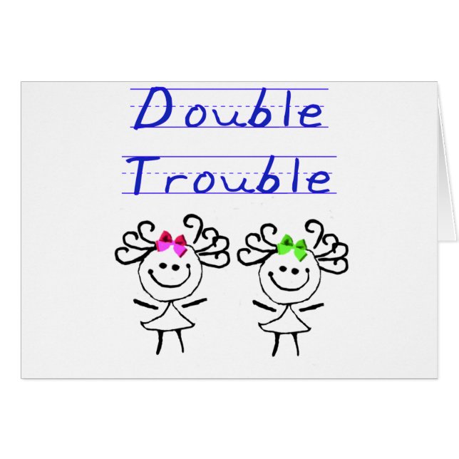 Chiffre filles de bâton de jumeau (Devant horizontal)