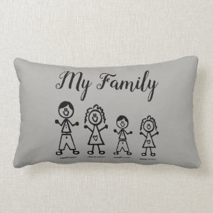 Chiffre personnalisé coussin de bâton de famille