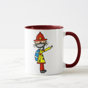 Chiffre sapeur-pompier de bâton avec la tasse de