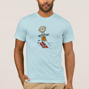 Chiffre T-shirts de bâton de ski d'eau