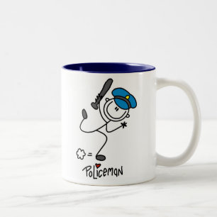 Chiffre tasse de bâton de policier