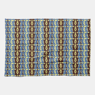 Chiffres Brown et bleus Serviette de cuisine