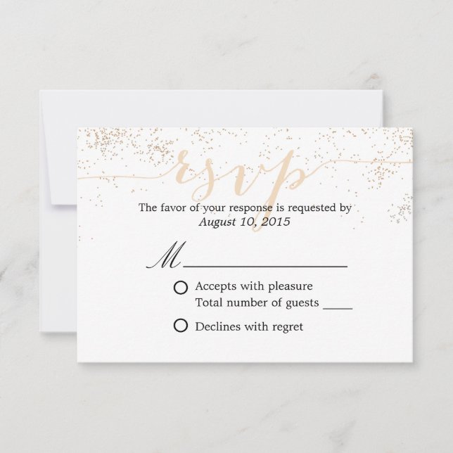 Chiffres Confetti Classé Mariage Script RSVP (Devant)