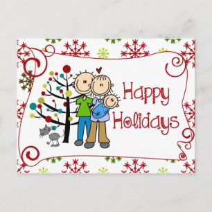 Chiffres Stick Carte postale Famille Joyeux Vacanc