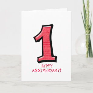 Chiffres stupides 1 carte rouge Anniversaire