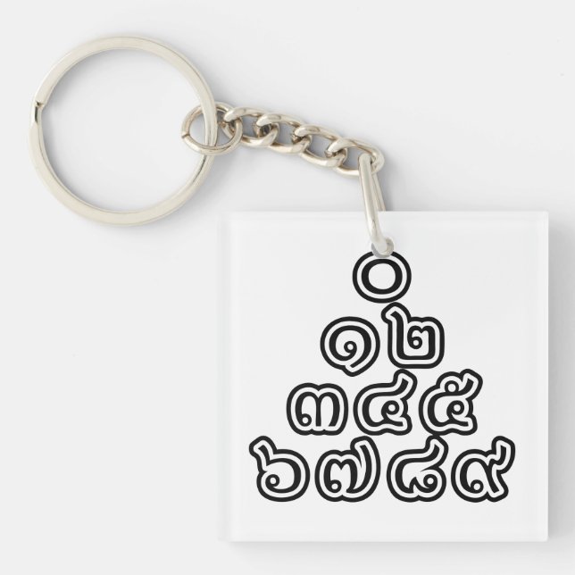 Chiffres thaïlandais Pyramide ♦ Script en thaï ♦ (Devant)