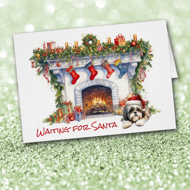 Chih Tzu Chien Attendez Père Noël Cheminée de Noël (Créateur téléchargé)