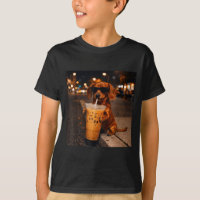 Chihua funny dachshund drinking iced coffee lover