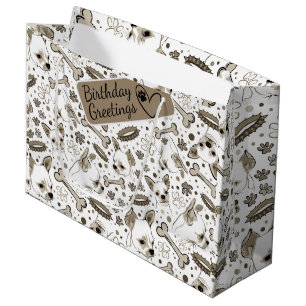 Chihuaha illustrated seamless pattern  large gift bag