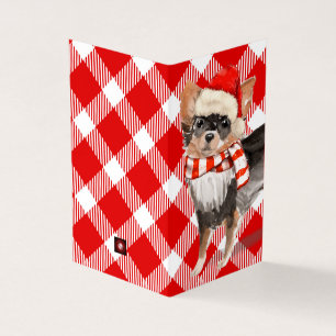 Chihuahu Noël Chien Rouge et Blanc Plaid Holiday