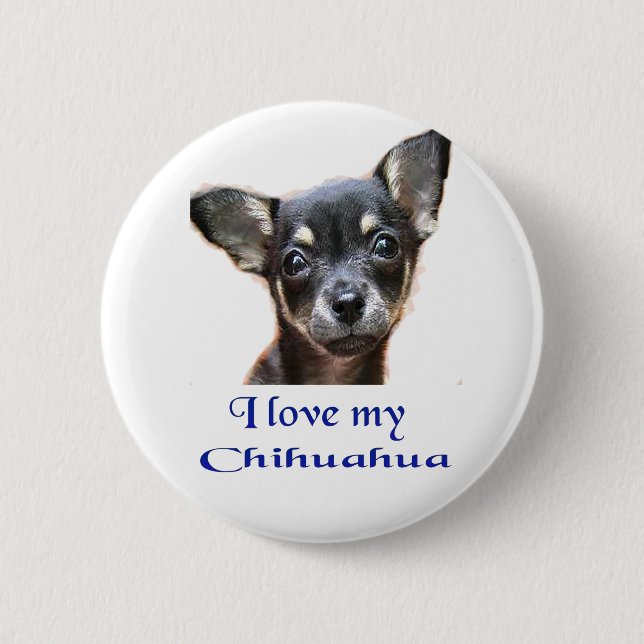 Chihuahua 2 Inch Round Button (Front)