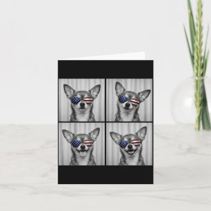 Chihuahua 4th Of July Aamerican Flag Dog Patriotic Card