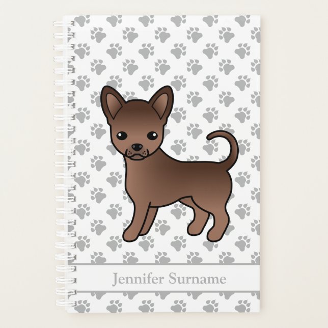 Chihuahua à poil lisse au chocolat et texte person (Devant)
