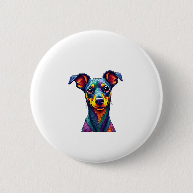 Chihuahua  Abstract Painting  Colour  Cute Dog (1) 2 Inch Round Button (Front)
