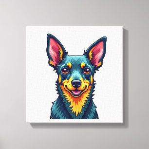 Chihuahua Abstract Painting Colour Cute Dog (2) Canvas Print