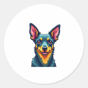 Chihuahua  Abstract Painting  Colour  Cute Dog (2) Classic Round Sticker